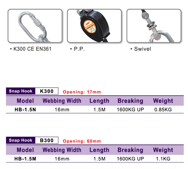 臺灣HARU速差自控器HB-1.5N型